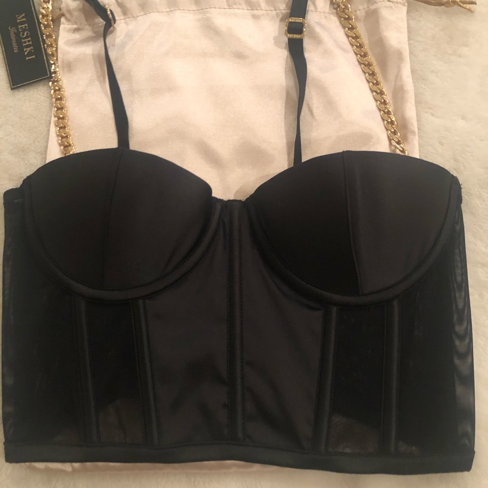 Meshki gold chain bustier XS